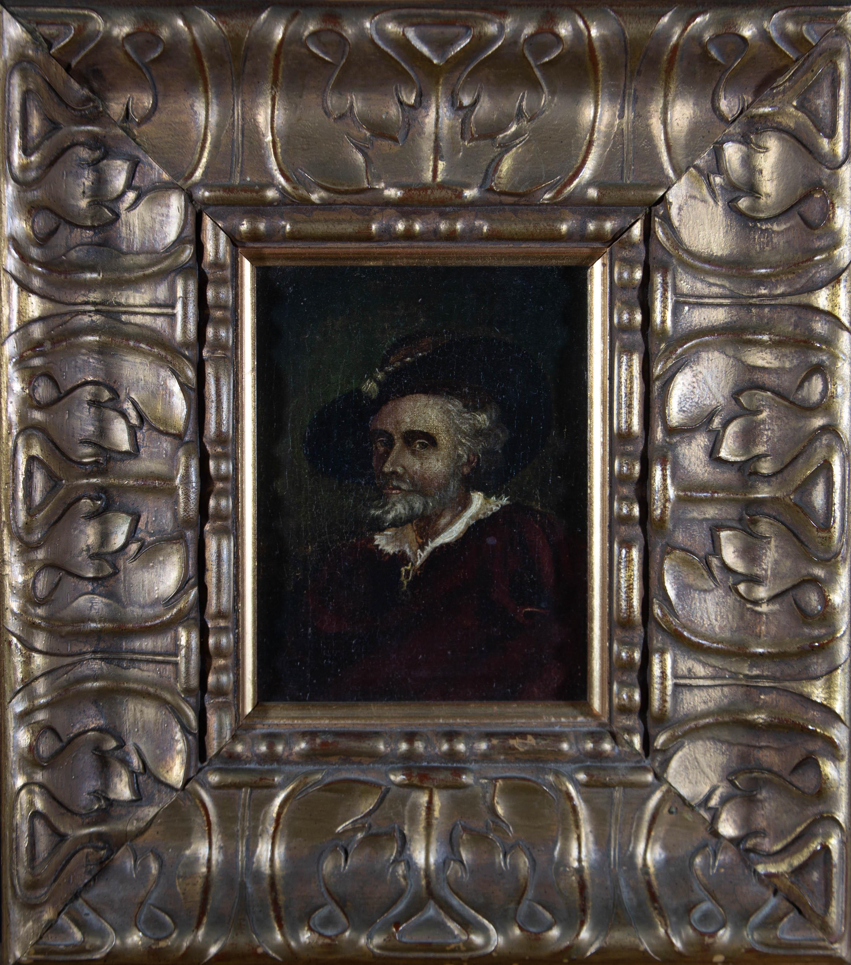 Unknown Portrait Painting - Mid 19th Century Oil - Jacobean Gentleman