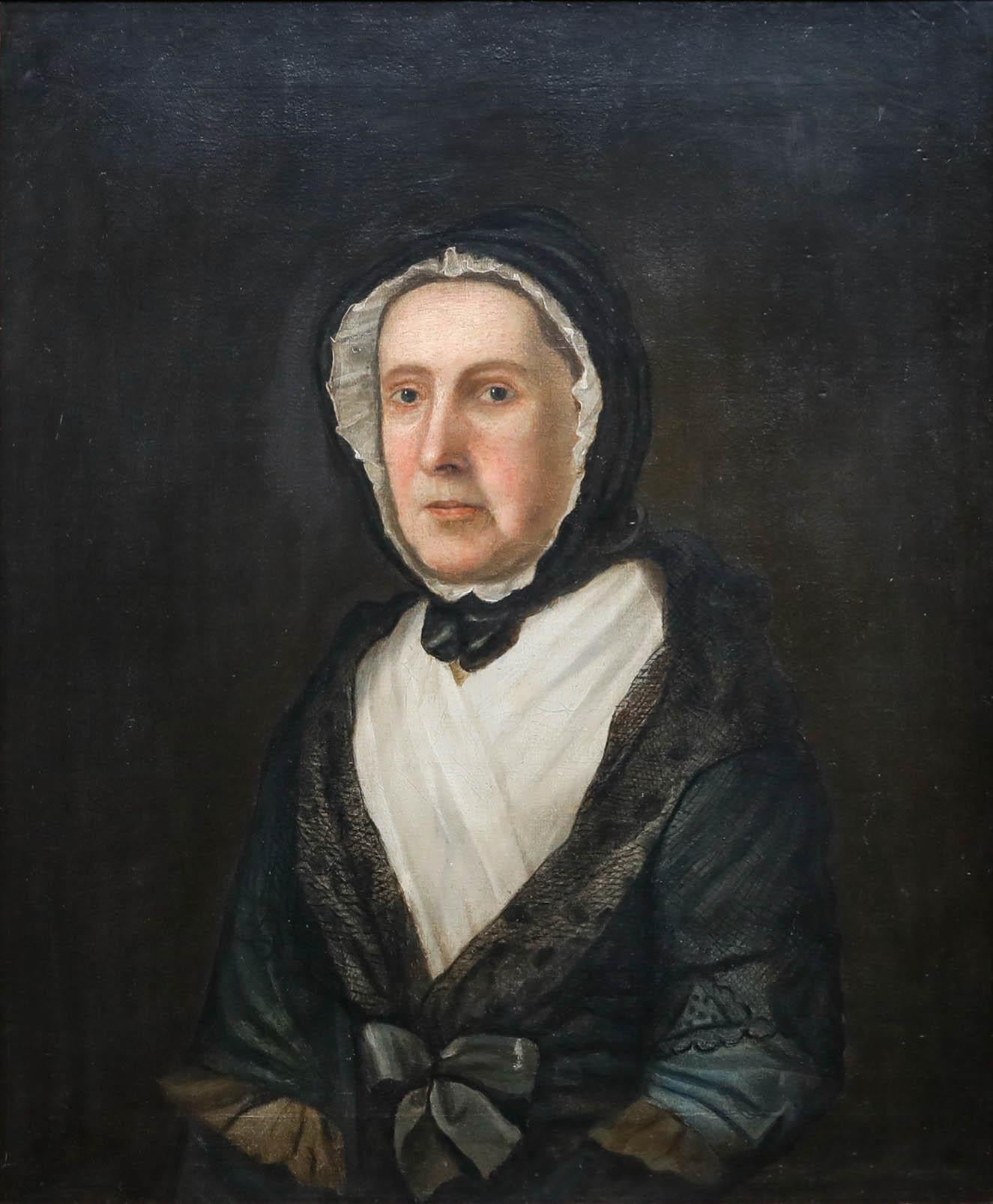 Mid 19th Century Oil - Lady in Mourning - Painting by Unknown