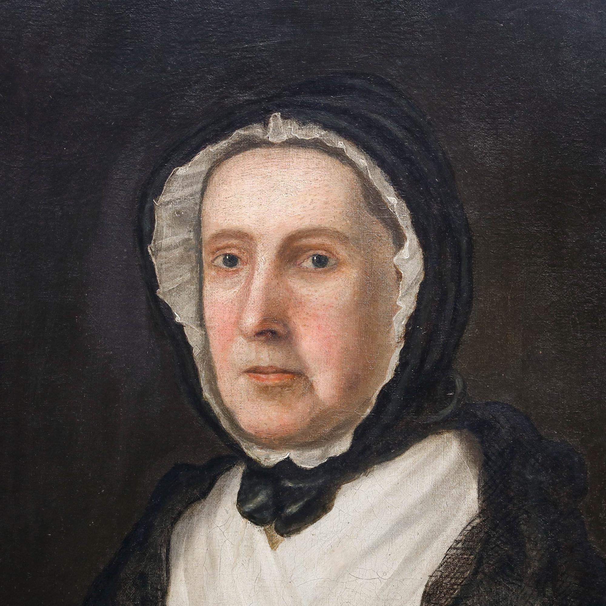 Mid 19th Century Oil - Lady in Mourning For Sale 1