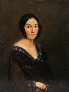 Mid 19th Century Oil - Lady with Quill