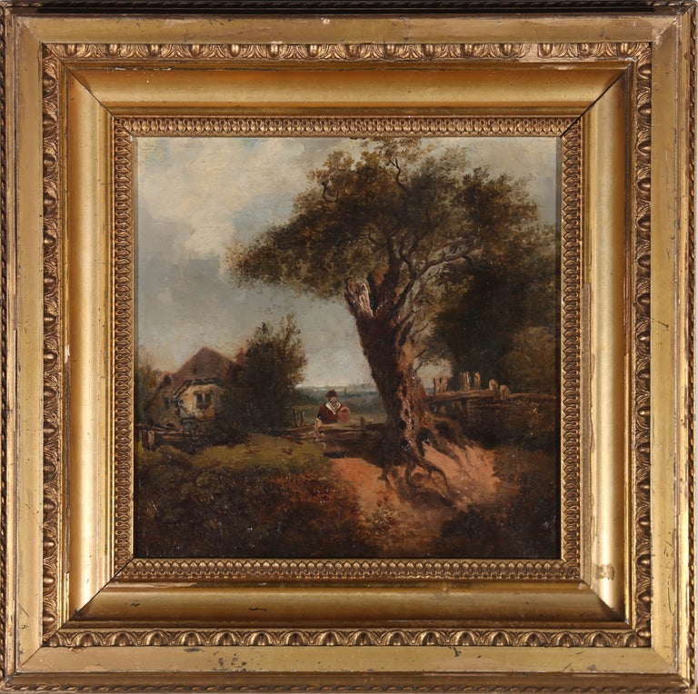 Unknown - Mid 19th Century Oil - Looking over the Farmstead For Sale at ...