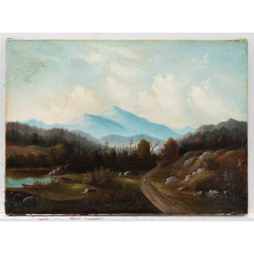 Óleo de mediados del siglo XIX - En el camino del valle - Painting de Unknown
