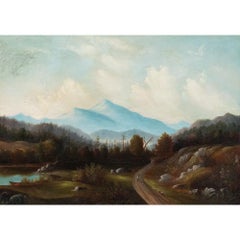 Antique Mid 19th Century Oil - On the Valley Path