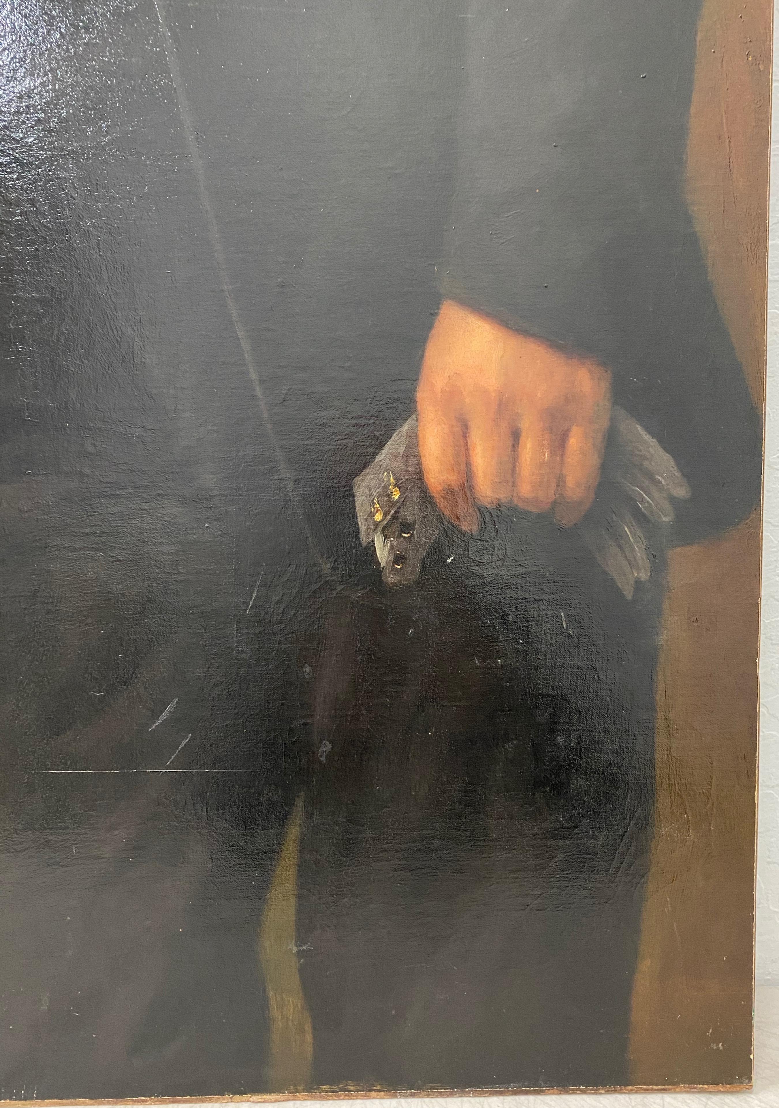 Mid 19th Century Oil Portrait of a Young Couple C.1860 3