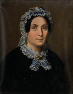 Huile du milieu du 19e siècle - Portrait de Gretchen Heithecker