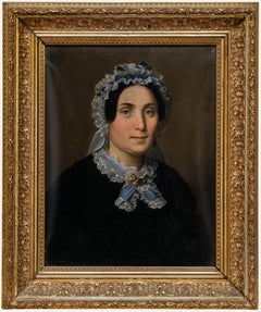 Huile du milieu du 19e siècle - Portrait de Gretchen Heithecker