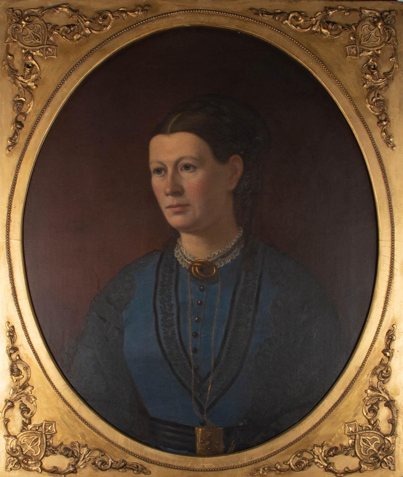 Unknown Portrait Painting - Mid 19th Century Oil - Portrait Of Sarah Addy