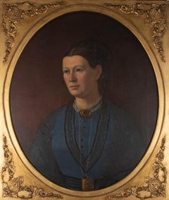 Öl aus der Mitte des 19. Jahrhunderts - Porträt von Sarah Addy