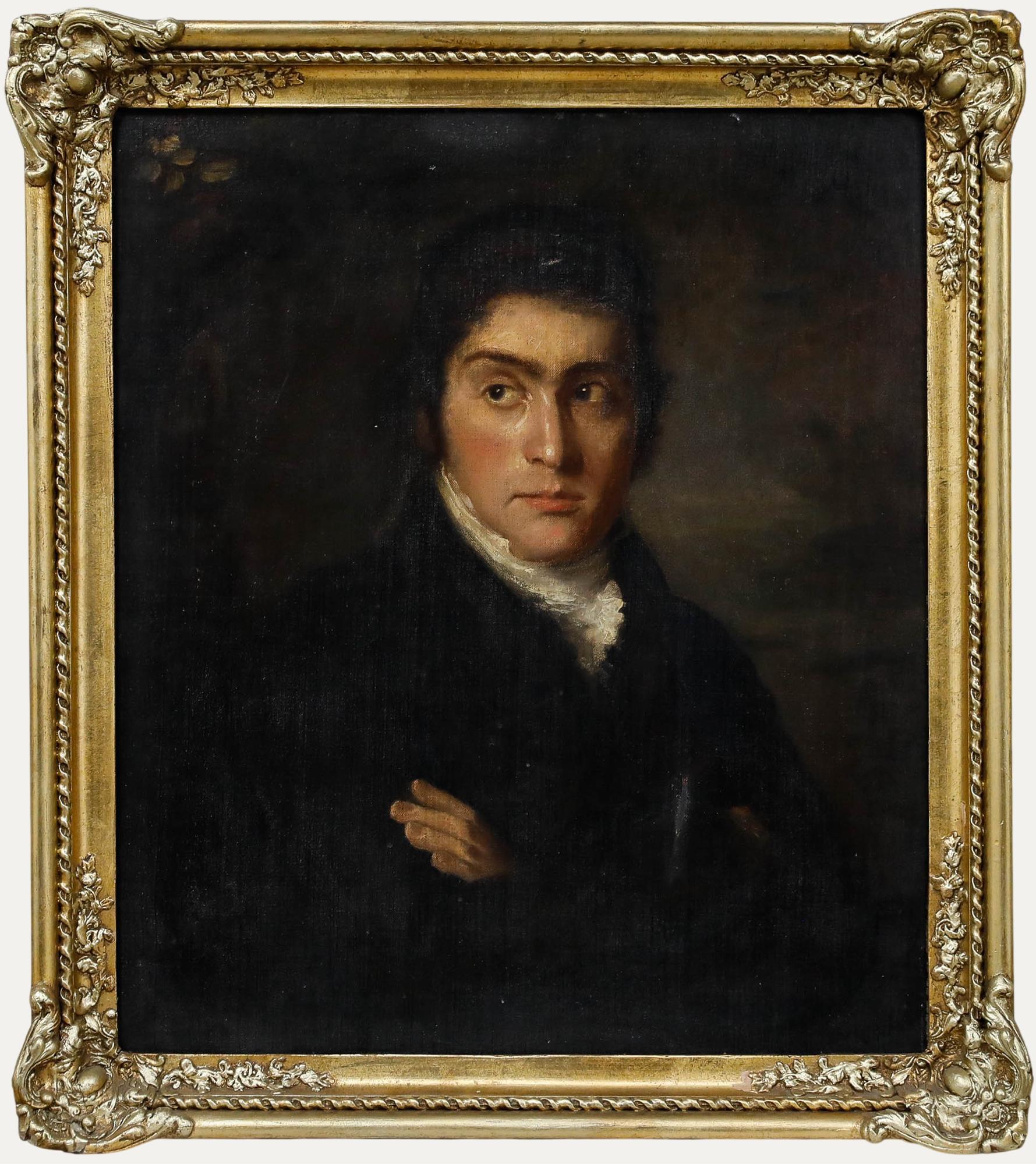 Unknown - Mid 19th Century Oil - The Handsome Young Man For Sale at 1stDibs