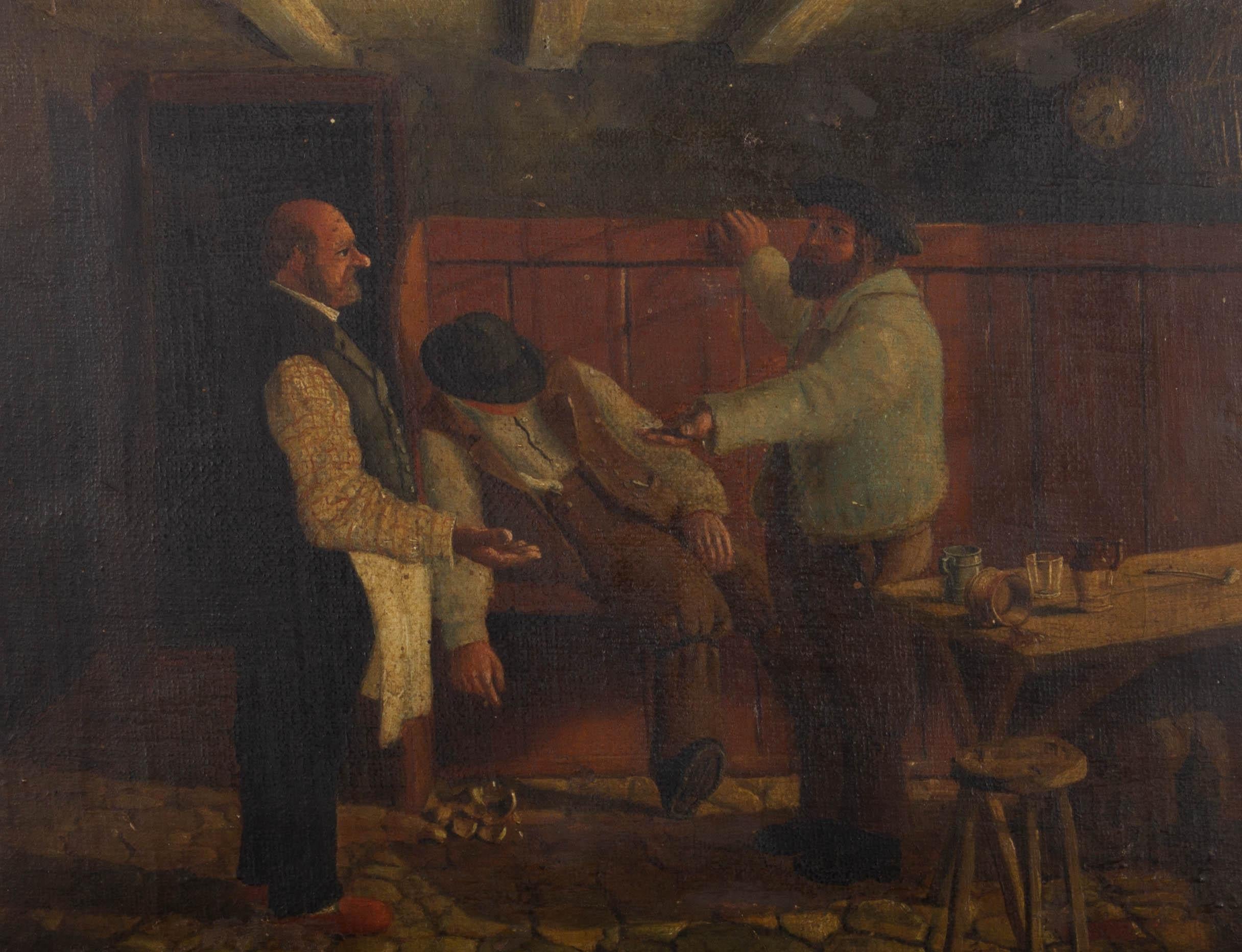 Unknown Interior Painting - Mid 19th Century Oil - The Liability