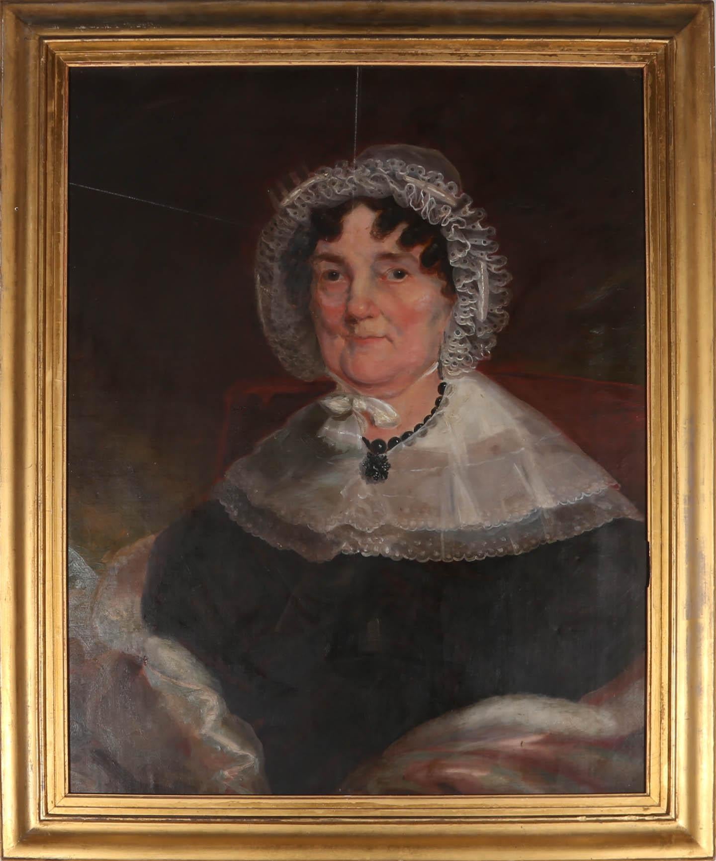 Unknown Portrait Painting - Mid 19th Century Oil - The Matron