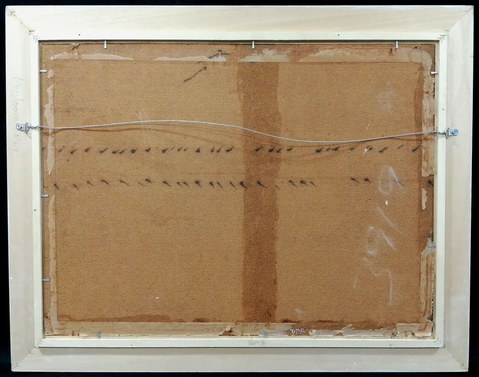 Abstrakte Komposition - Englisches Ölgemälde auf Karton, Mitte des 20. Jahrhunderts im Angebot 6