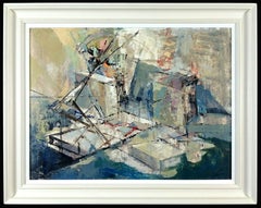 Abstract Composition - Mid 20th Century English Oil on Board Painting