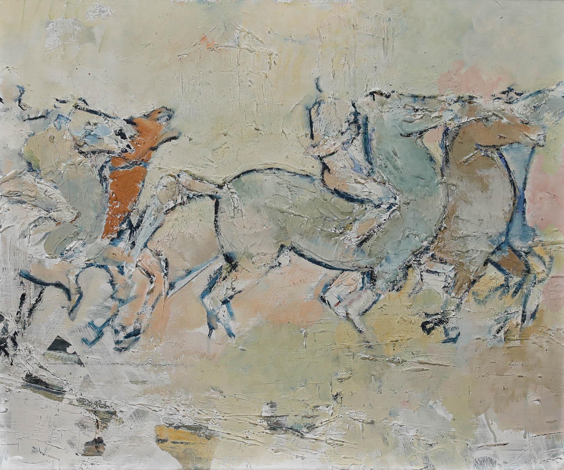Mid 20th Century Acrylic - Il Palio - Painting by Unknown