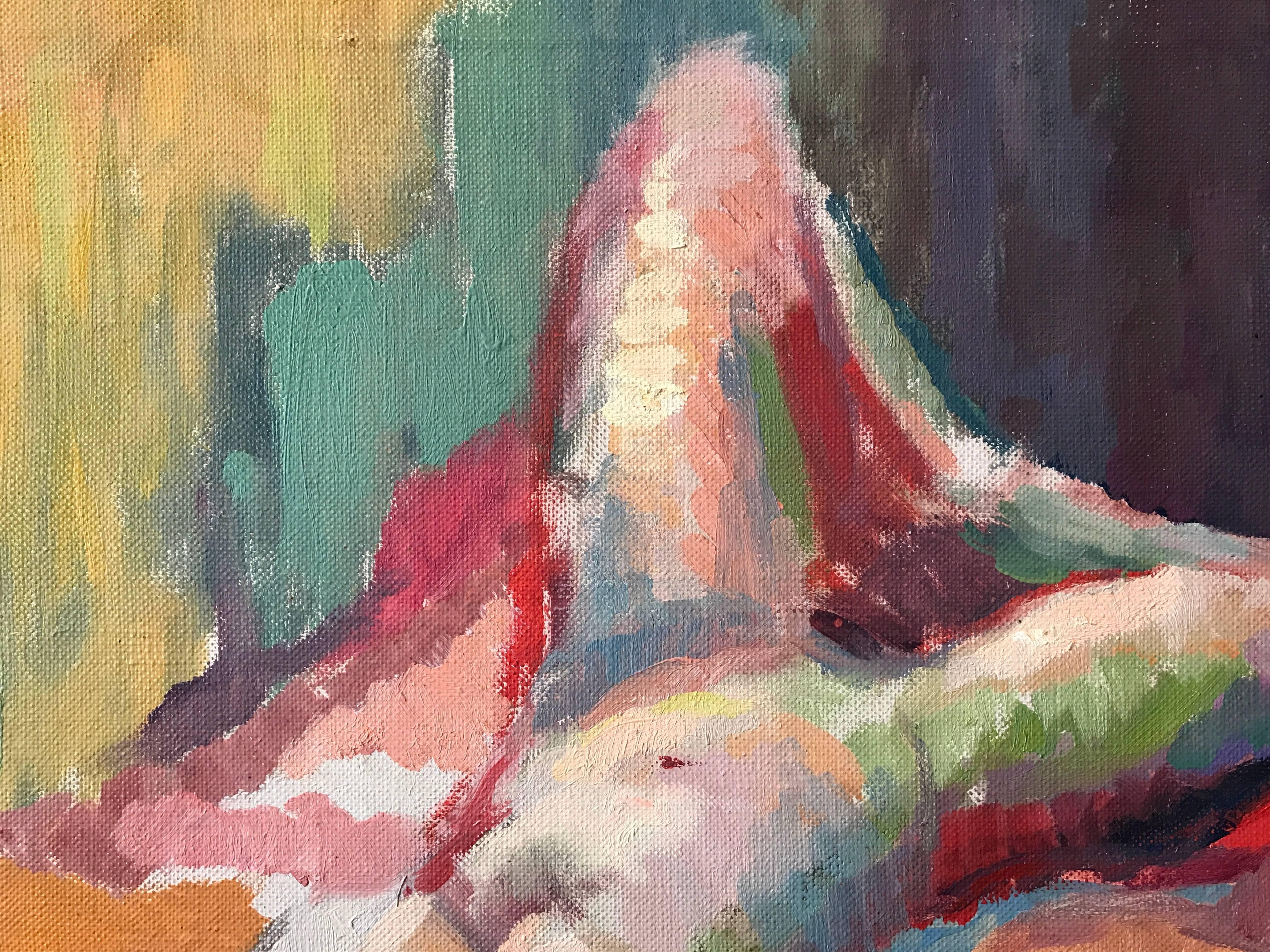 Britisches impressionistisches Ölgemälde aus der Mitte des 20. Jahrhunderts (Braun), Nude Painting, von Unknown