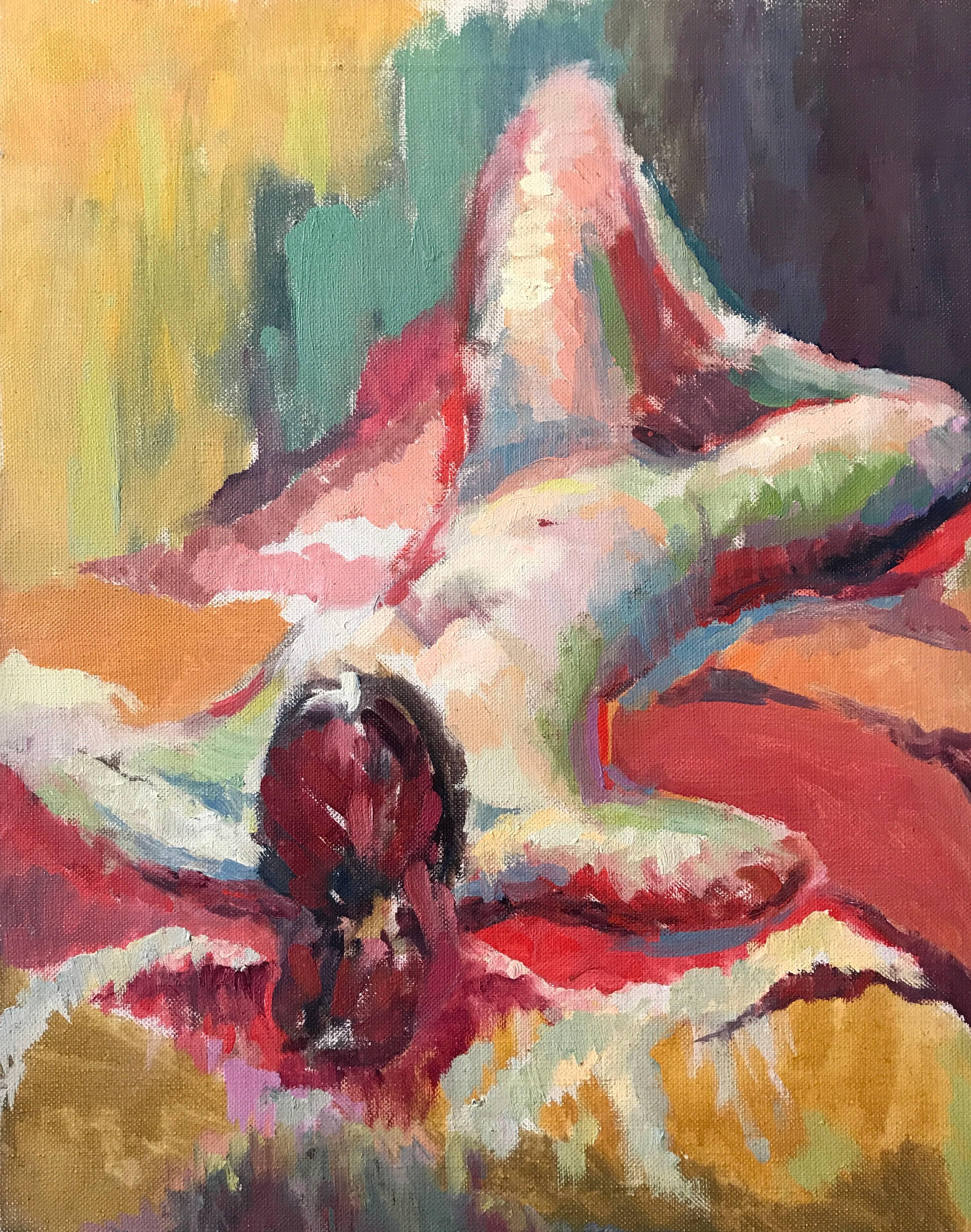 Unknown Nude Painting - Mid 20th Century British Impressionist Oil Painting