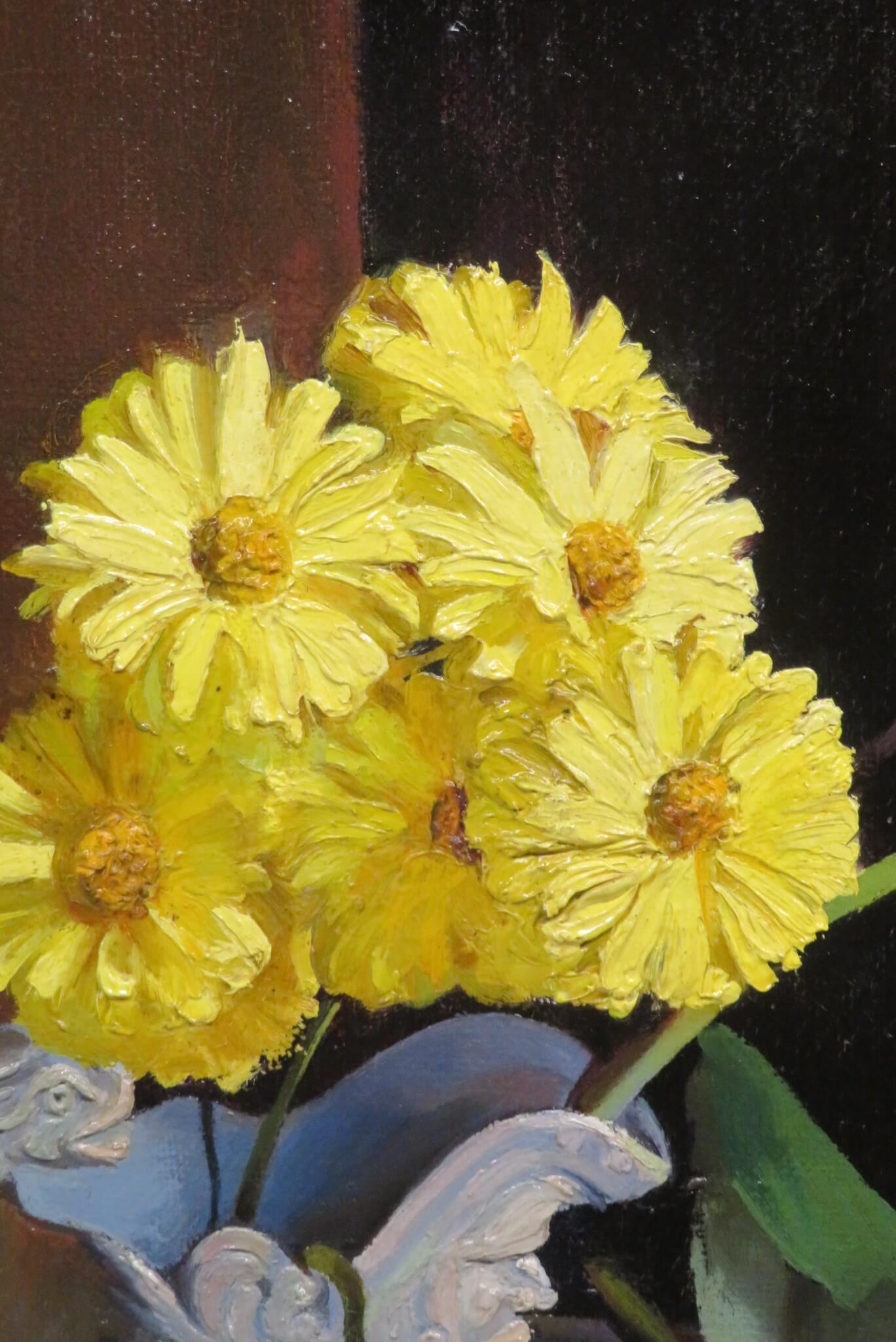 mid 20th Century English COLOURFUL & STUNNING Still Life Flowers OIL PAINTING For Sale 2