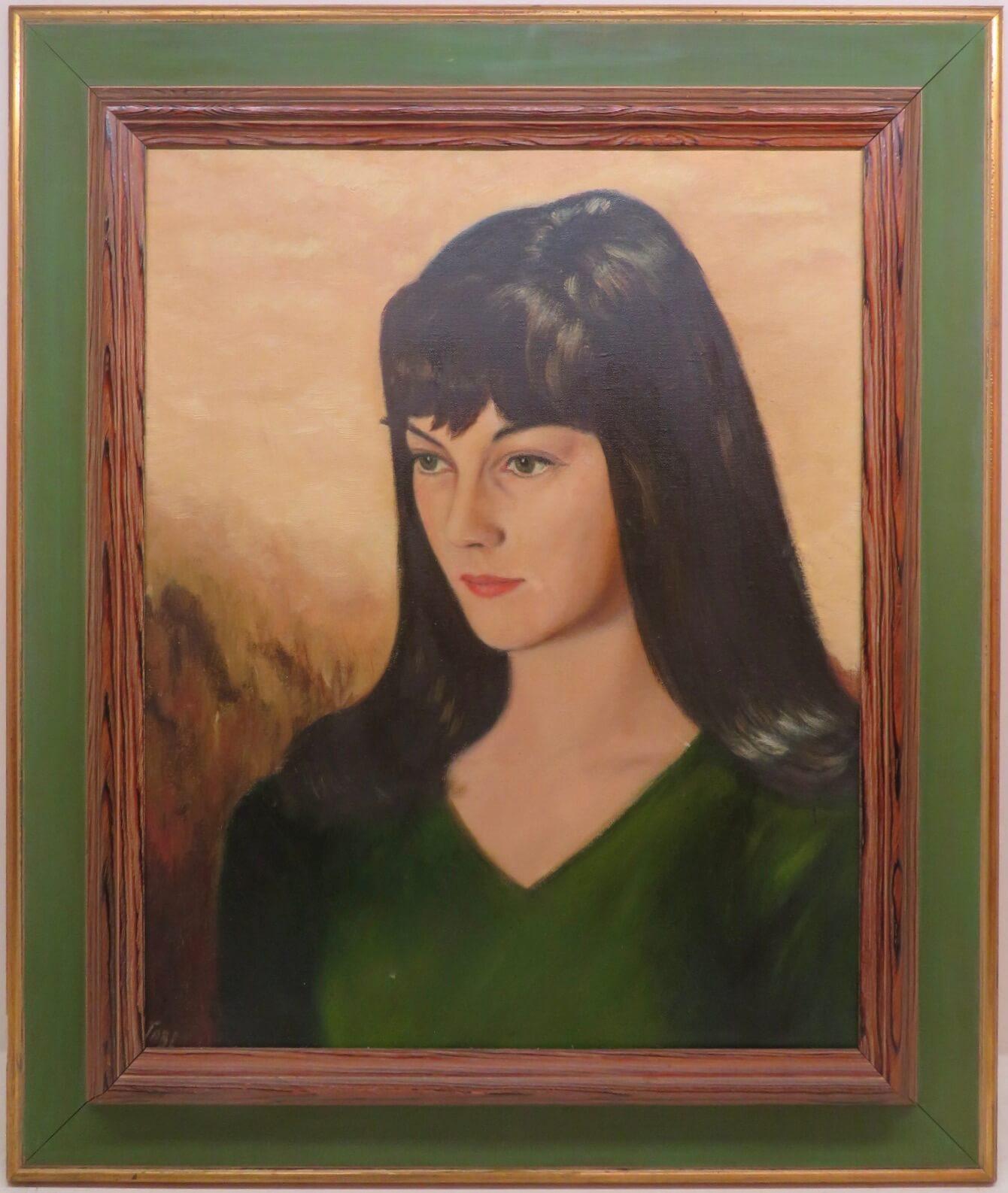 Mitte 20. Jahrhundert English School PORTRAIT OF A LADY original Ölgemälde
