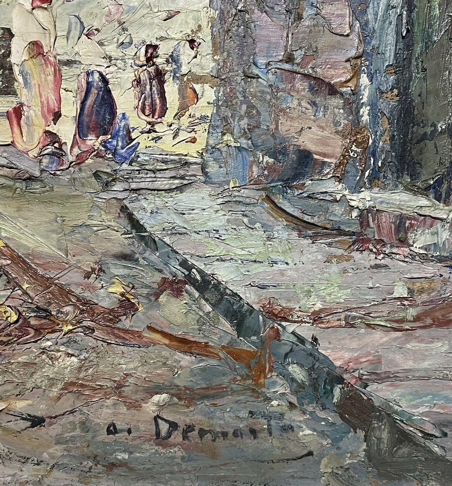 HUILE POST-IMPRESSIONNISTE FRANÇAISE DU MILIEU DU 20E SIÈCLE - ST. PORT DE TROPEZ VIEILLE VILLE en vente 3
