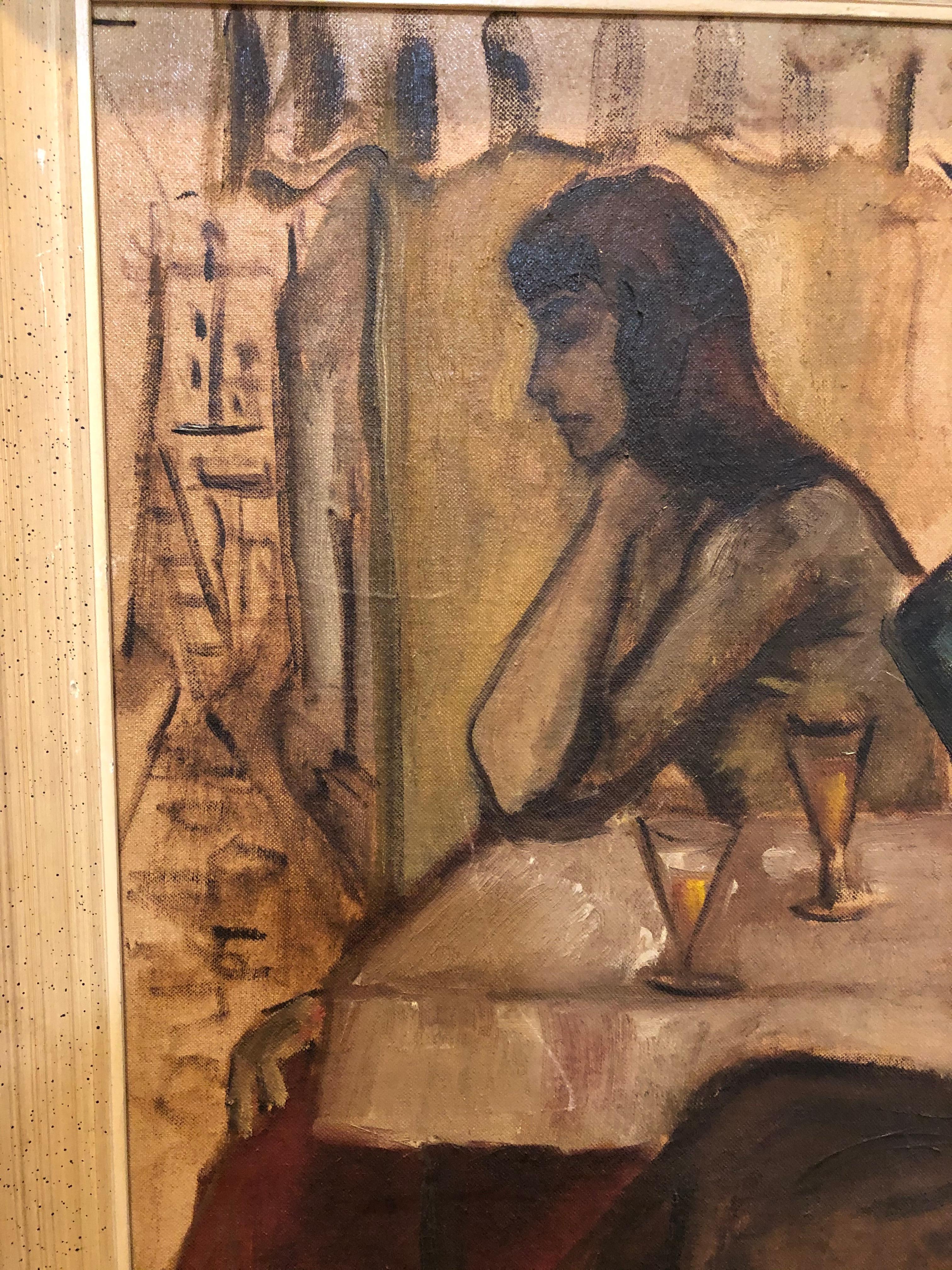 Mid 20th Century French School  - Brown Figurative Painting by Unknown