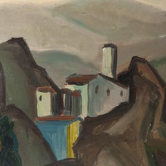 Mid 20th Century Italian Oil on canvas of a Tuscan Landscape