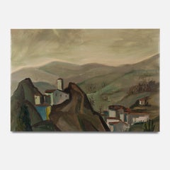 Mid 20th Century Italian Oil on canvas of a Tuscan Landscape