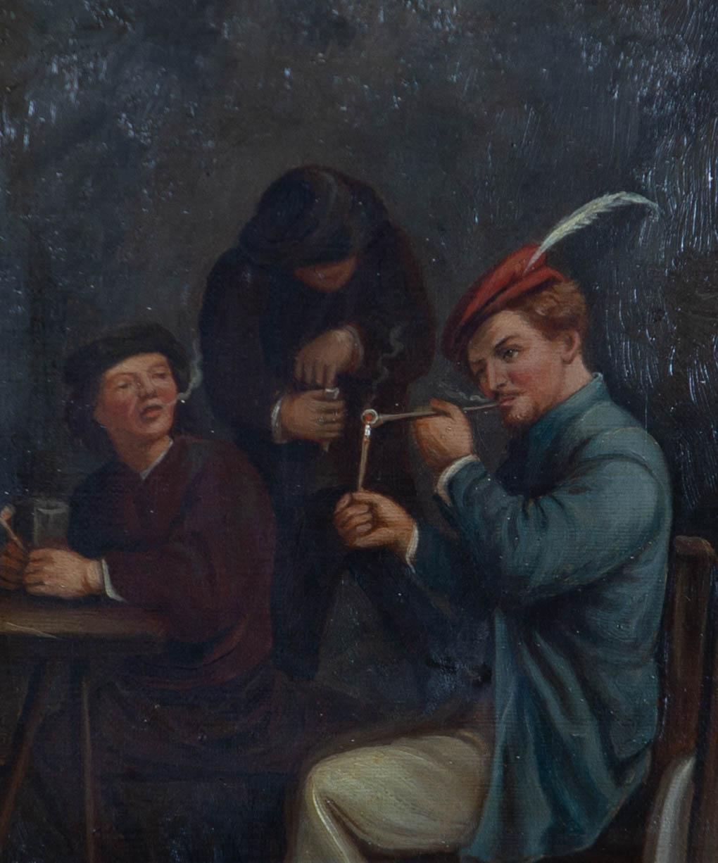 Mitte des 20. Jahrhunderts Öl - Eine gemeinschaftliche Puffpuppe – Painting von Unknown