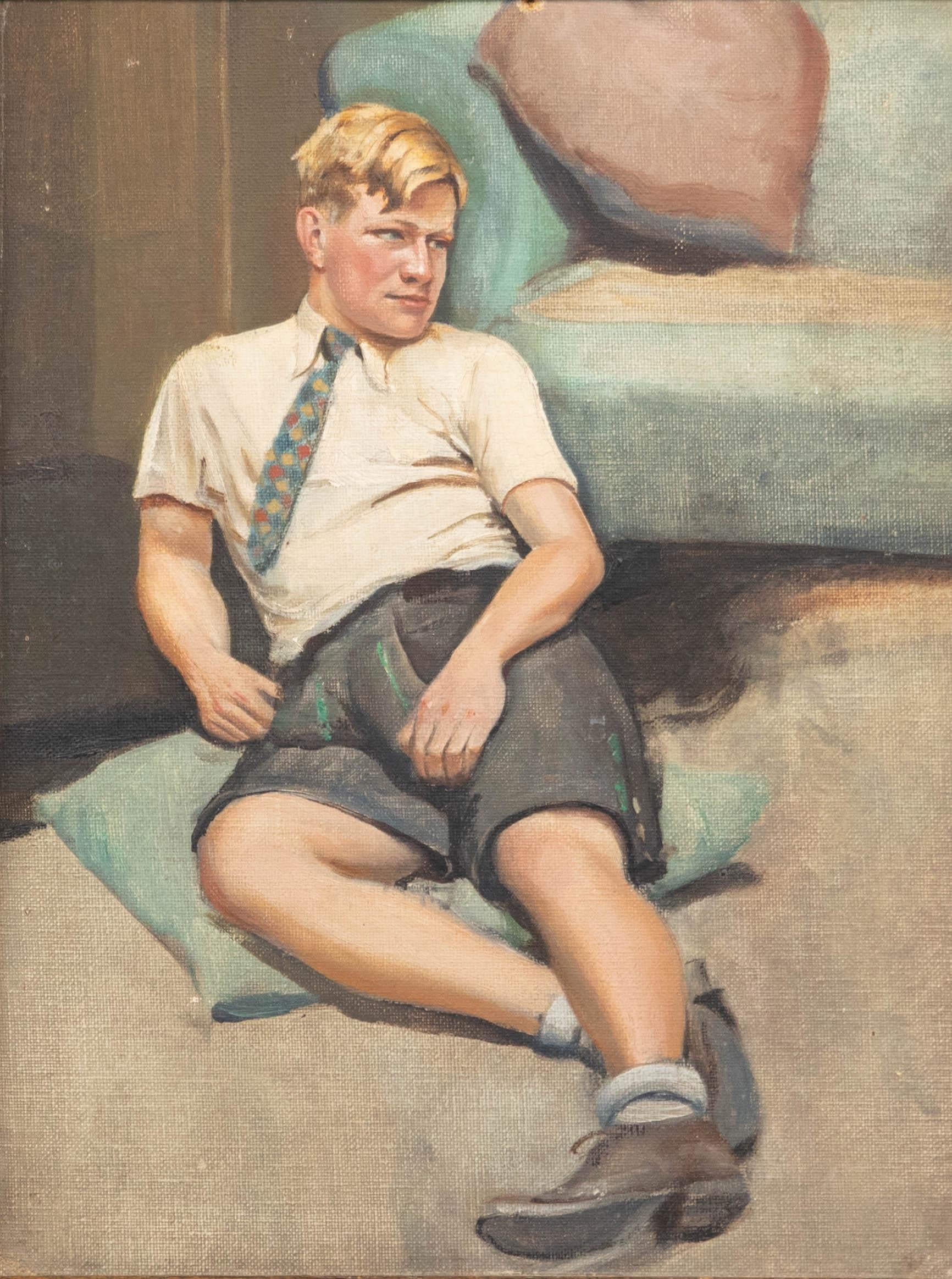 Mid 20th Century Oil - After School - Painting by Unknown