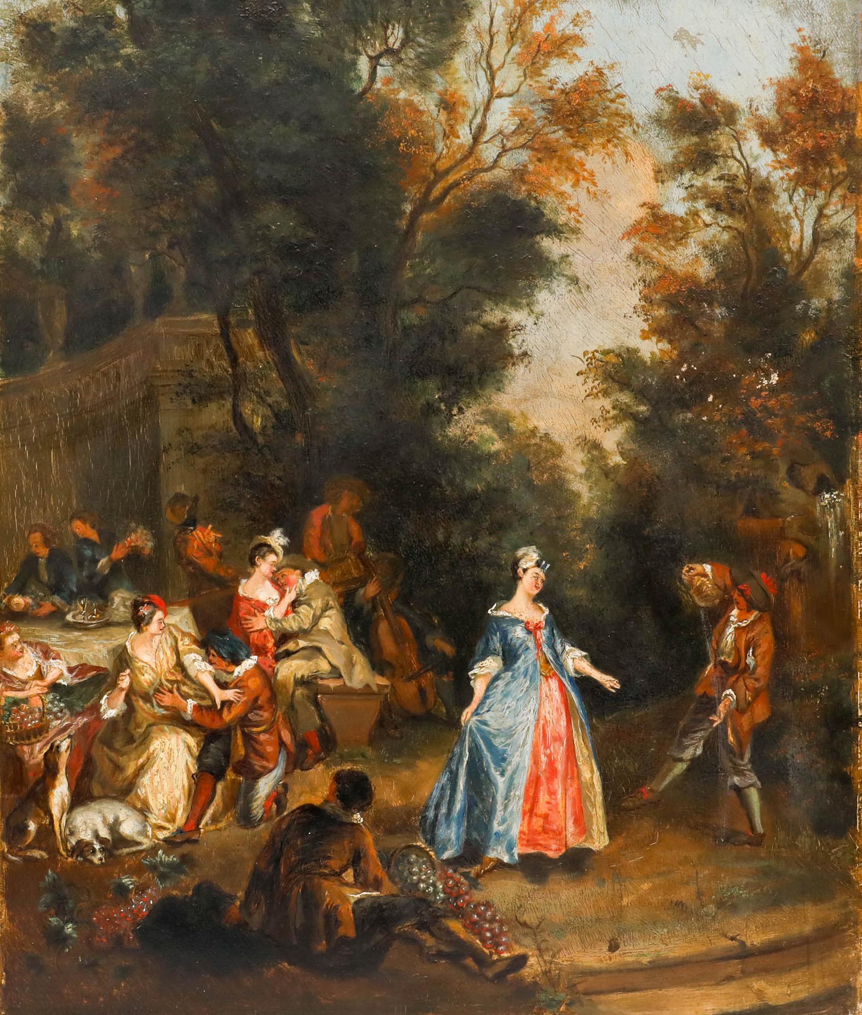 Mid 20th Century Oil - An Unruly Party - Painting by Unknown