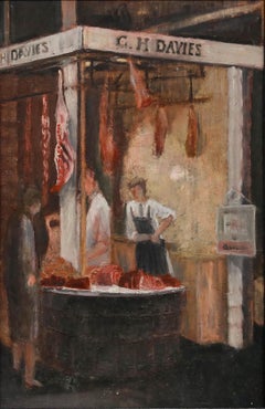 Olio della metà del XX secolo - Macellai