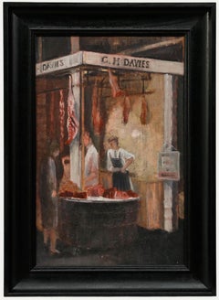 Olio della metà del XX secolo - Macellai