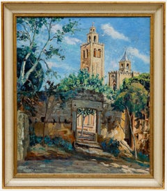 Mid 20th Century Oil - Church in The Sunlight