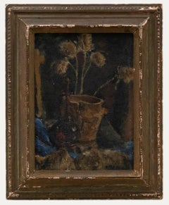 Vintage Mid 20th Century Oil - Dried Flowers
