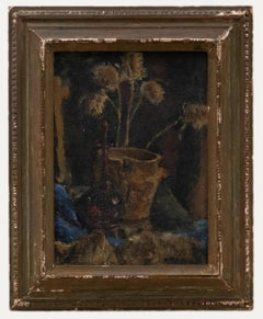 Mitte 20. Jahrhundert Öl - Getrocknete Blumen