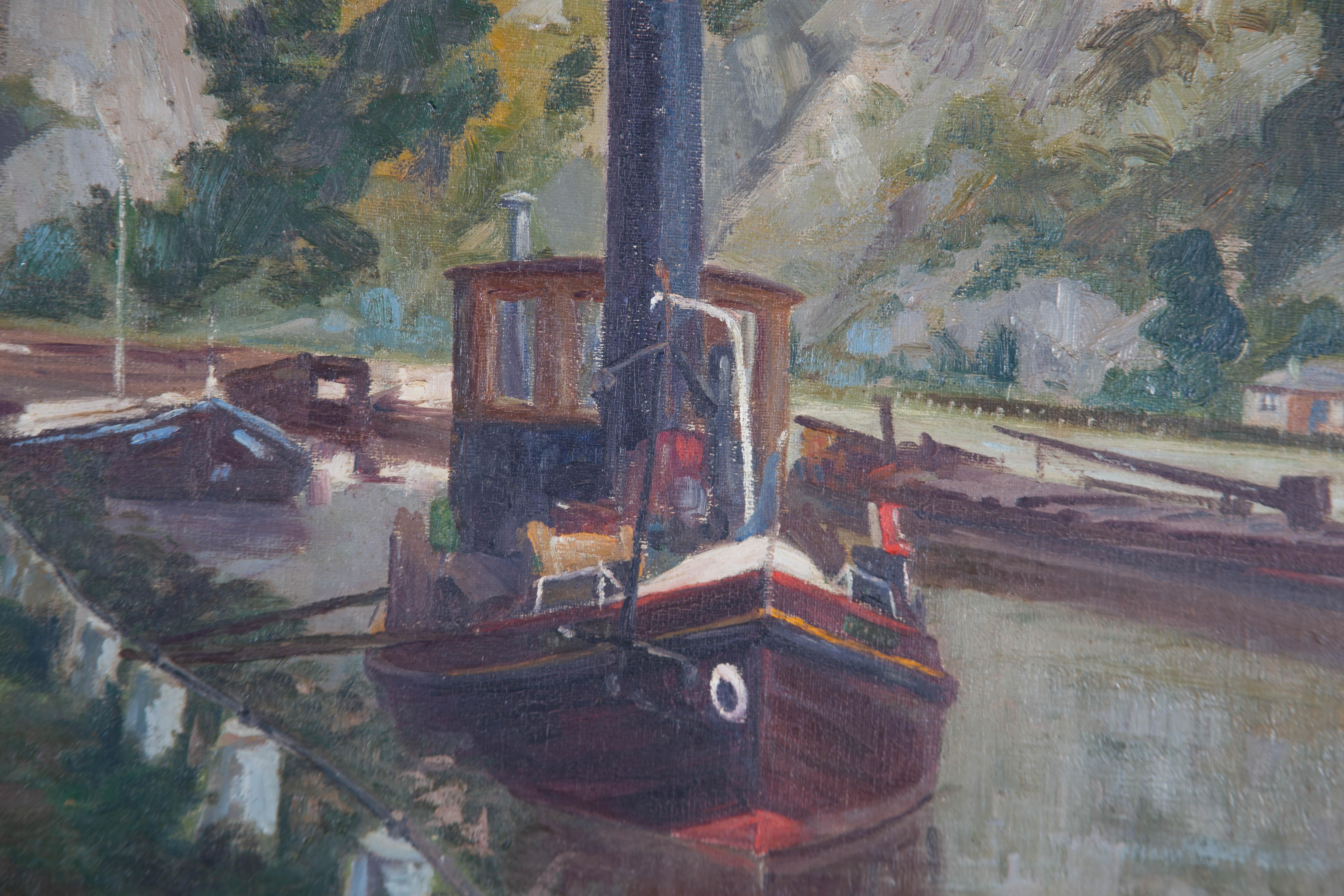 Mid 20th Century Oil - Dutch Canal Boats For Sale 1