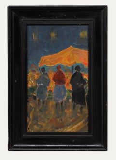 Mid 20th Century Oil - Flower Market Sellers