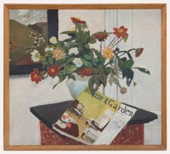 Vintage Mid 20th Century Oil - House and Garden