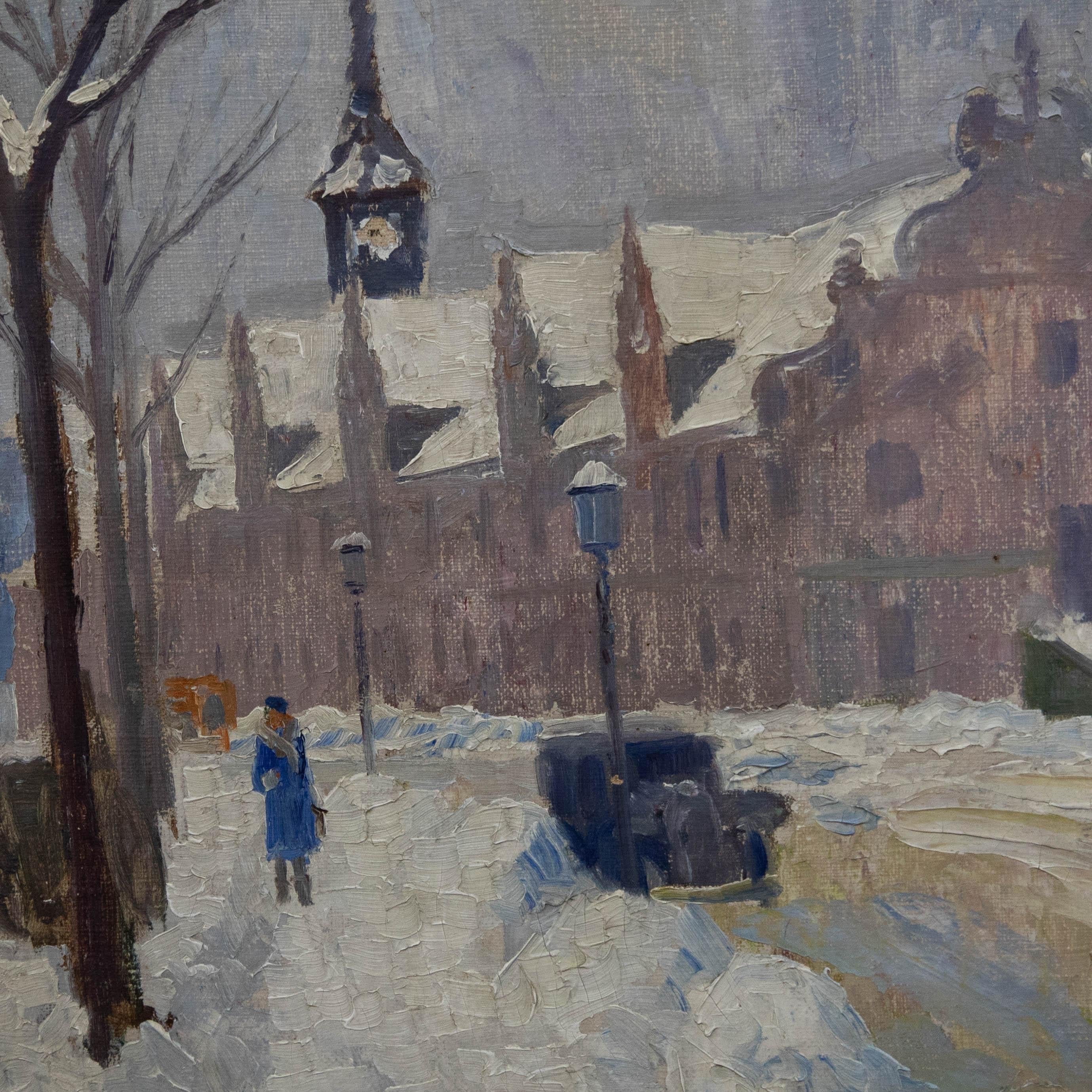 Mid 20th Century Oil - January Snow For Sale 1