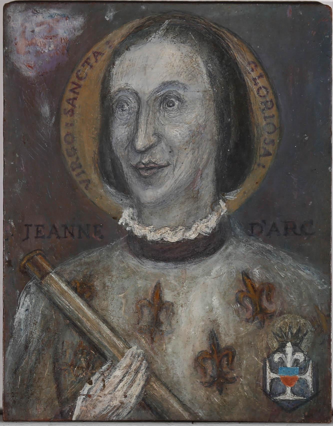 Mid 20th Century Oil - Jeanne D'Arc - Painting by Unknown