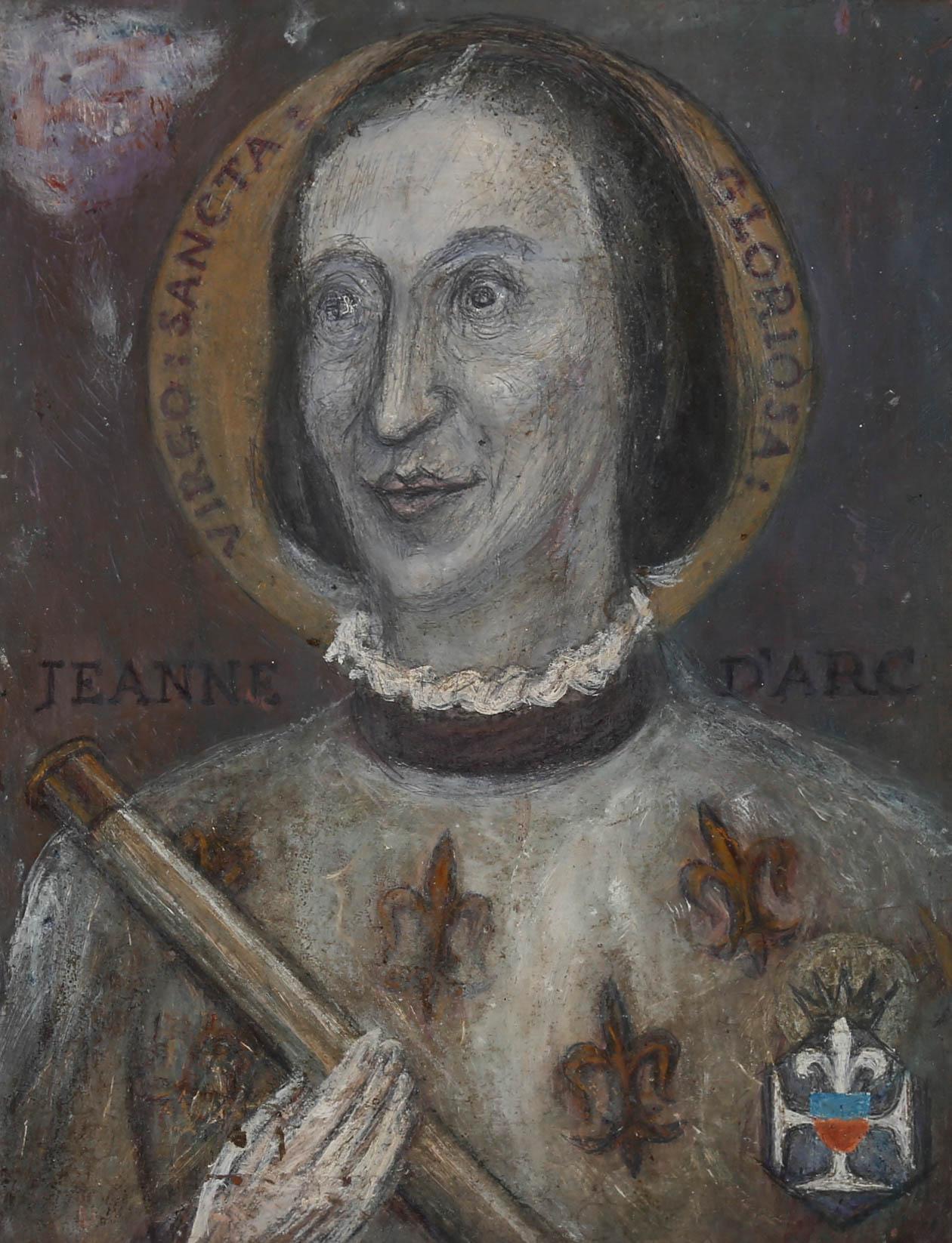 Unknown Portrait Painting - Mid 20th Century Oil - Jeanne D'Arc