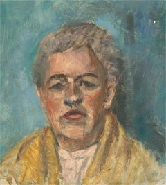 Mid 20th Century Oil - Lady In Yellow And Blue