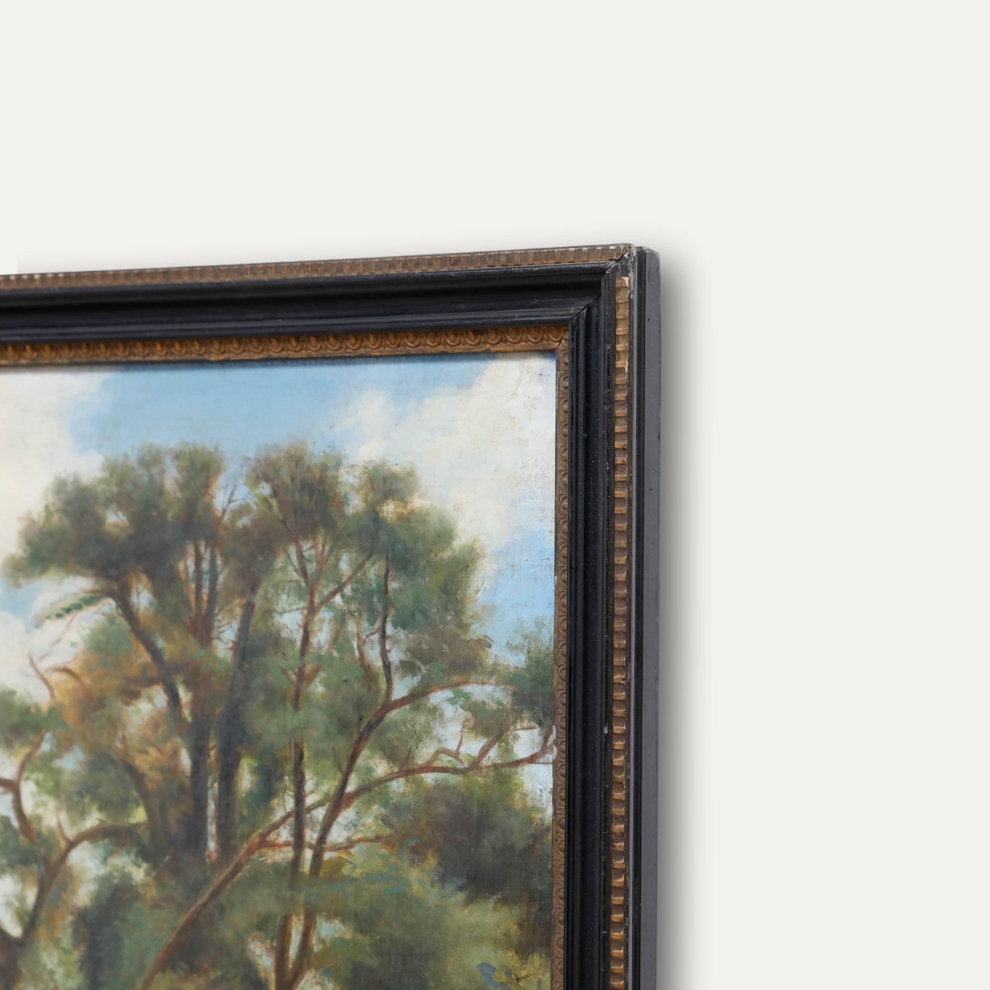 Mid 20th Century Oil - Lake Scene For Sale 1