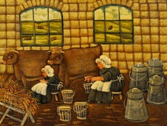 Mid 20th Century Oil - Maids A-Milking