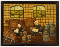 Mid 20th Century Oil - Maids A-Milking
