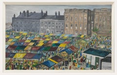 Vintage Mid 20th Century Oil - Market Day, Stockport