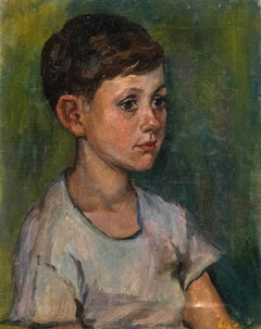 Mitte 20. Jahrhundert Öl - Porträt eines Jungen