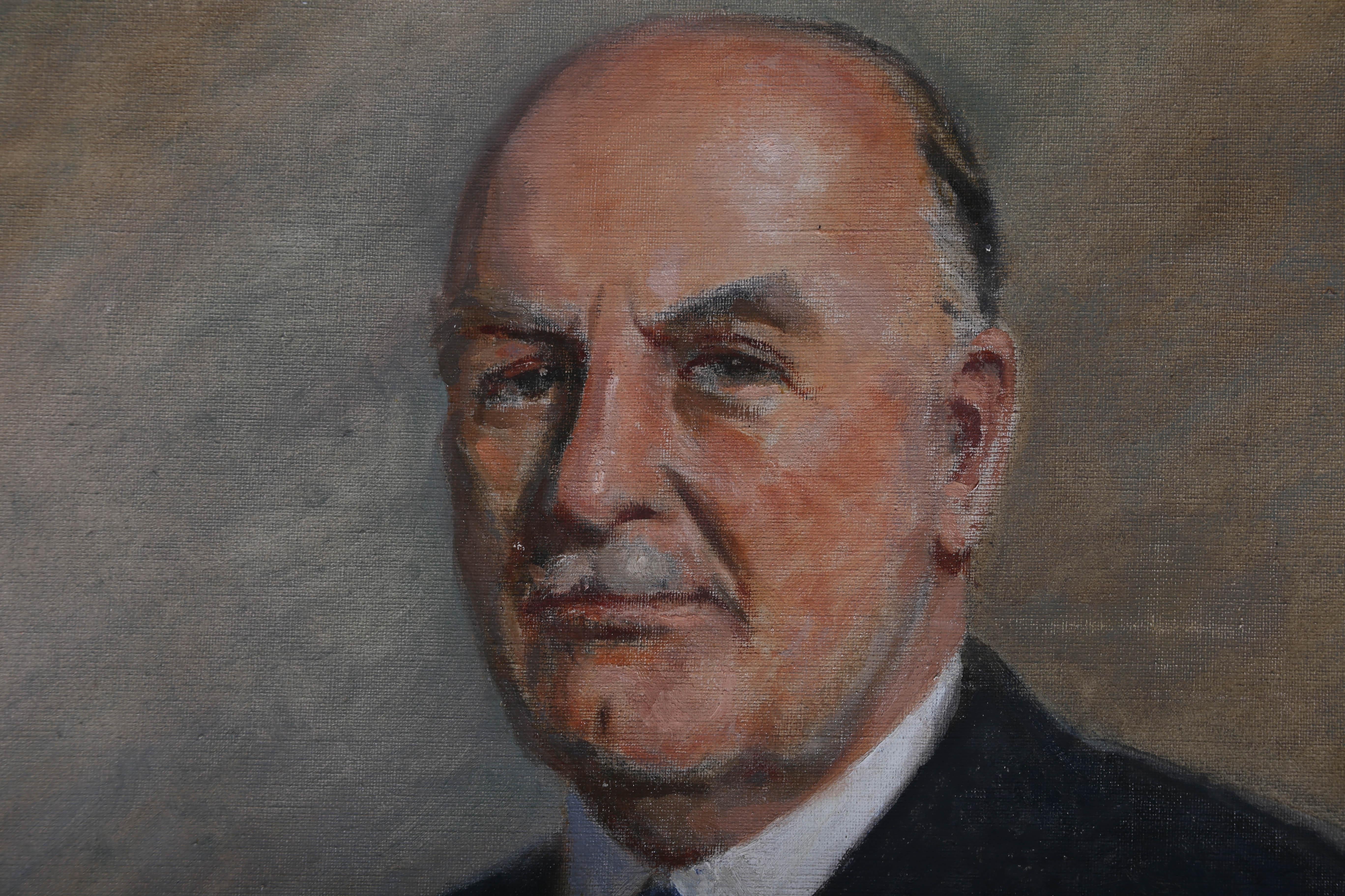 Mid 20th Century Oil - Portrait of a Gentleman For Sale 1