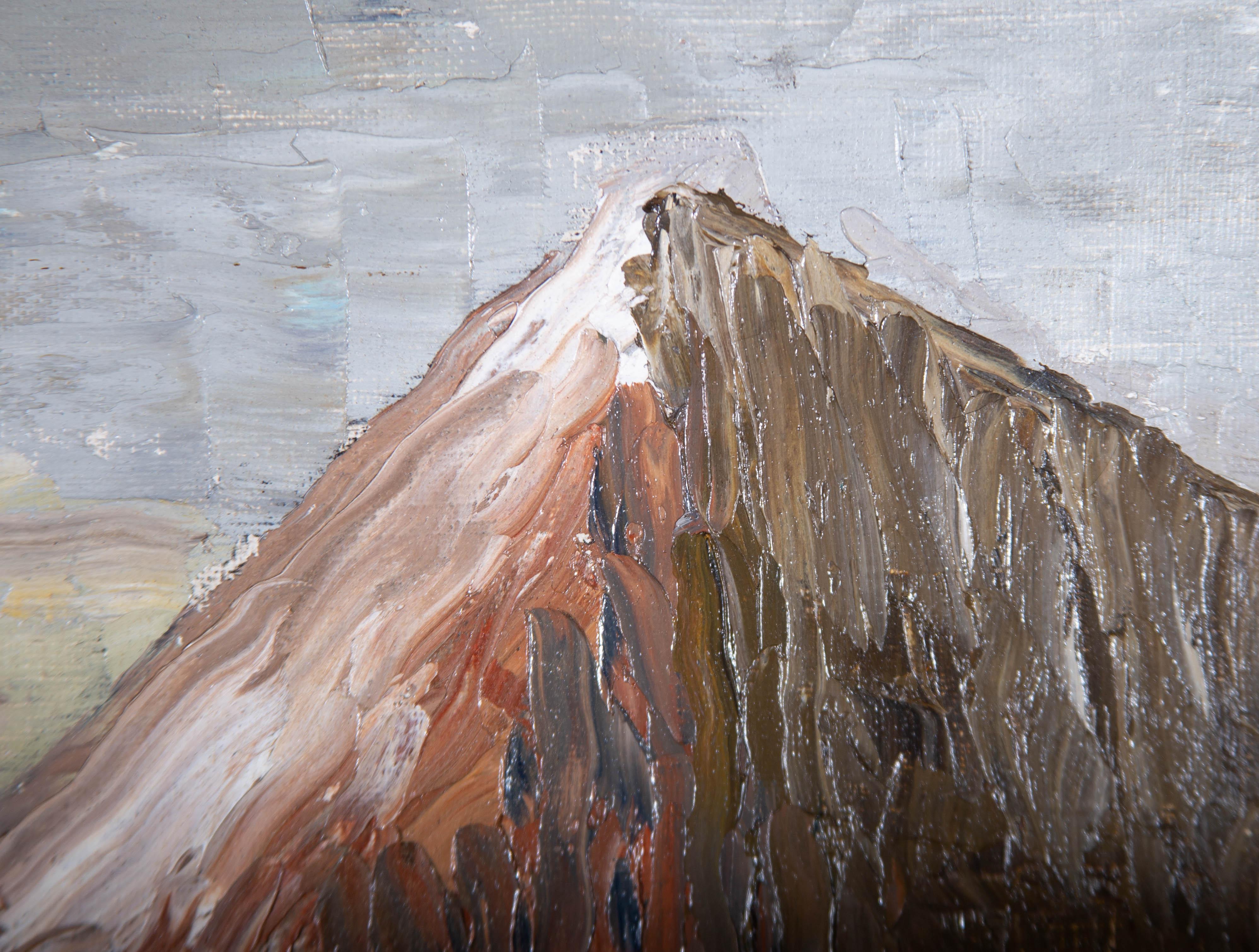 Mid 20th Century Oil - Stairway Into The Mountain For Sale 1