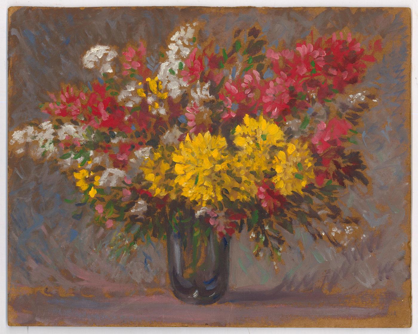 Mid 20th Century Oil - Summer Flowers - Painting by Unknown
