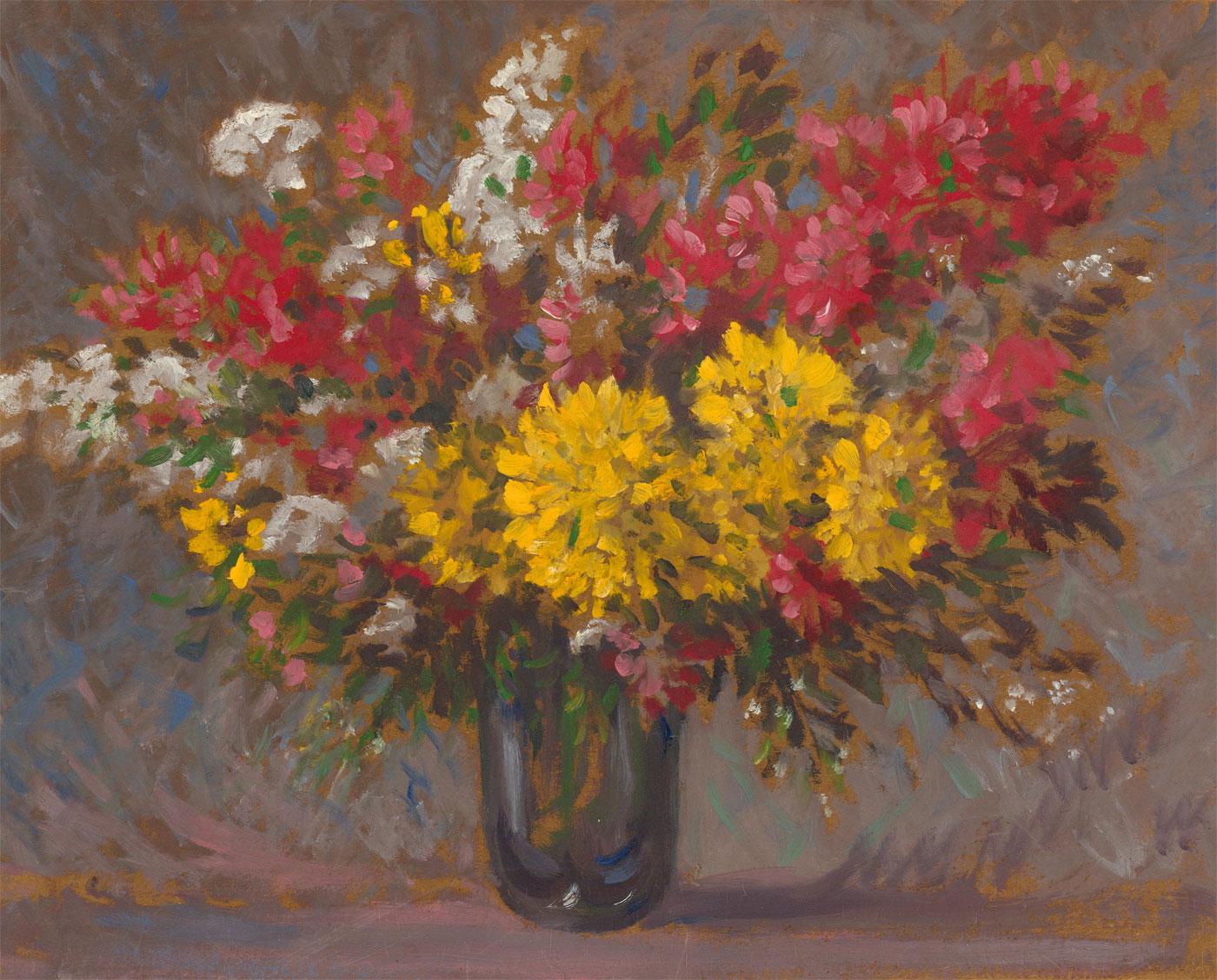 Unknown Still-Life Painting - Mid 20th Century Oil - Summer Flowers